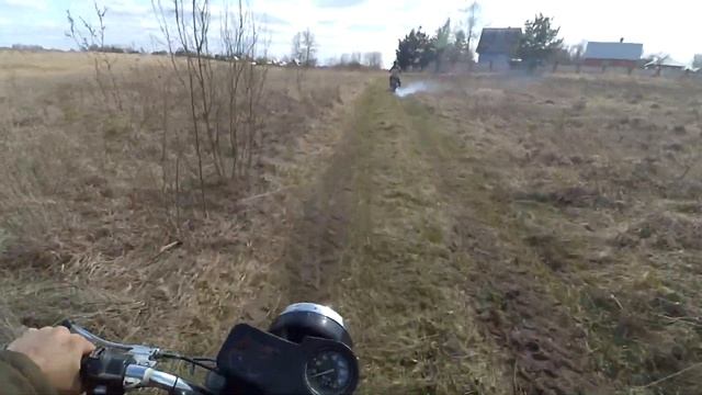 Мотоцикл Тула и Восход 3м-1 ВосходМакакаИж снова стандартный маршрут, ручьи поля и болото. смотреть онлайн