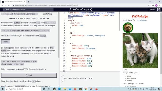Bootstrap Tutorial 5 - button as block element using btn-block class смотреть онлайн