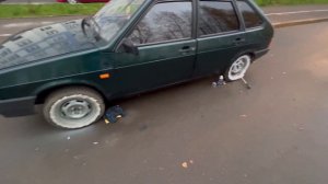 Ваз 2109 | красим диски в болотный цвет |