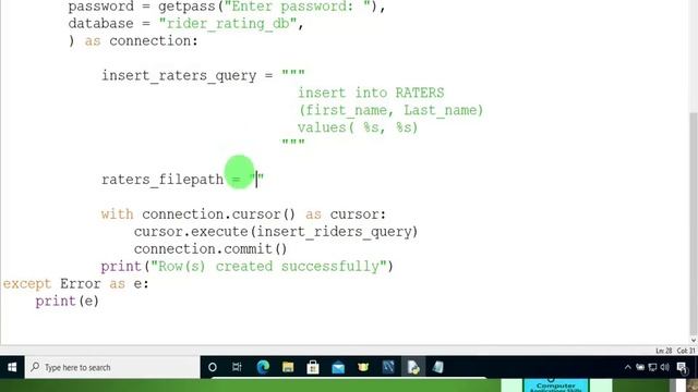 07 Hands on introduction Python and MYSQL Inserting Records in SQL Tables смотреть онлайн