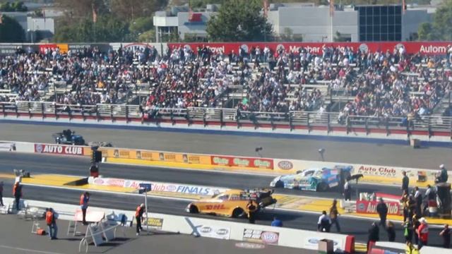 NHRA Drag Racing - Pomona, CA - Top Fuel Nitro Funny Car Dragster Run смотреть онлайн