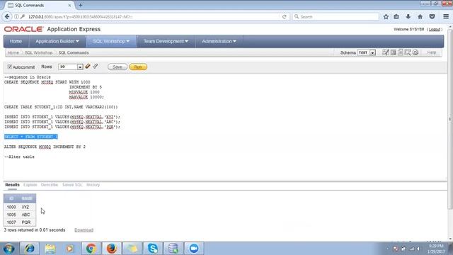 Oracle Sequence and Alter table смотреть онлайн