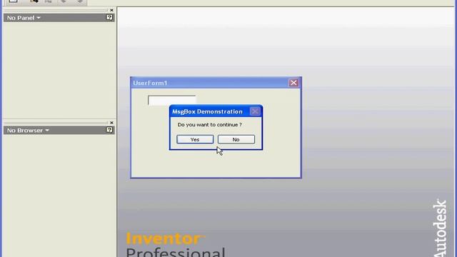 AutoDesk INVENTOR VBA 20 ( MsgBox Function ) смотреть онлайн