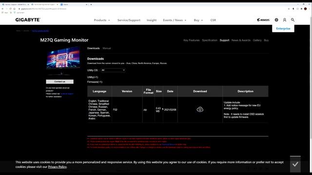 How to update Firmware on the Gigabyte M27Q смотреть онлайн