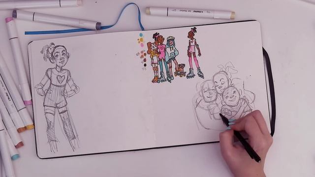 DRAWING THEM ALL TOGETHER! | Filling A Spread in my Sketchbook смотреть онлайн