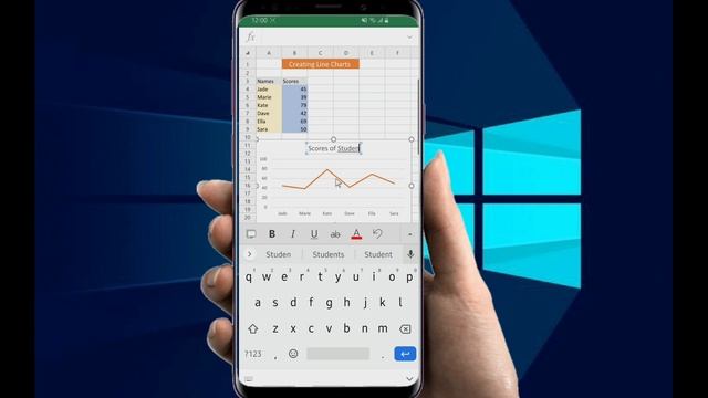 Create line and column charts in ms-excel on Android mobile. смотреть онлайн
