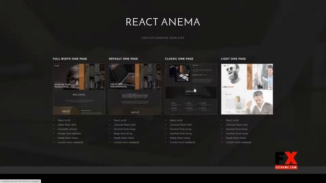 Anema - React OnePage Template react portfolio 8 смотреть онлайн