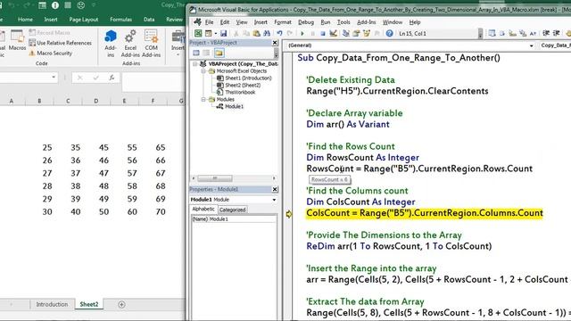 Copy The Data From One Range To Another By Creating Two Dimensional Array In VBA Macro || VBA Basic смотреть онлайн