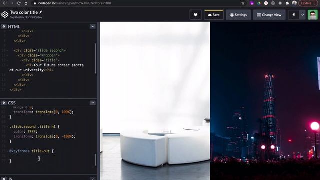 Beautiful Animated Two-color Title on HTML & CSS смотреть онлайн