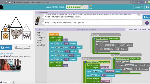 Solutions to: Code Studio Lesson 15 The Artist 4 1-10 смотреть онлайн