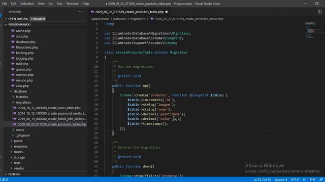Criação das Migrações e o SQLite Curso de Laravel 7 05# Programando com Carlos Eduardo смотреть онлайн