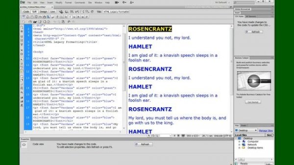 HTML vs CSS formatting