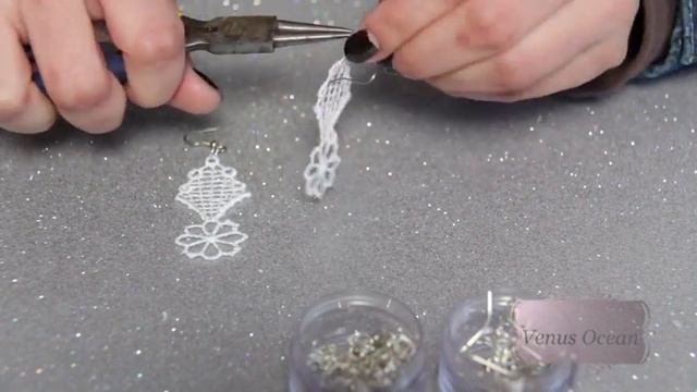 LACE EARRING TUTORIAL (How to make DIY) смотреть онлайн