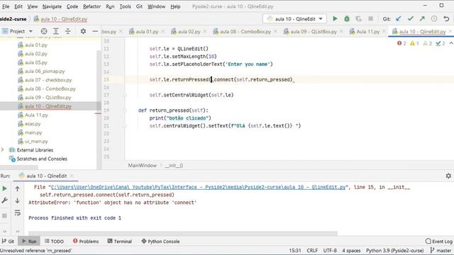 10 - PySide2 - QLineEdit смотреть онлайн