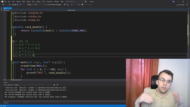 Random floating point numbers in C смотреть онлайн