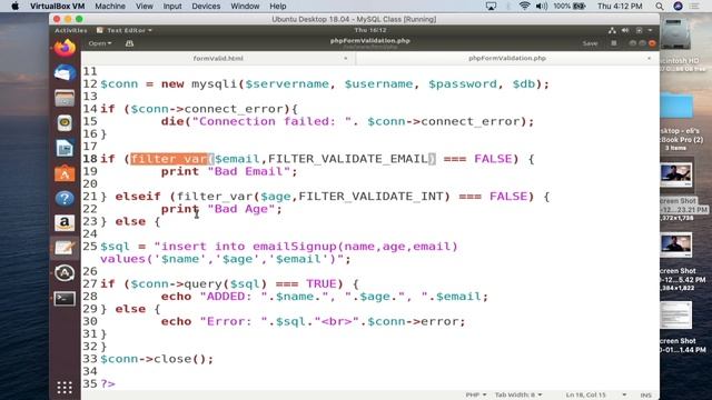 MySQL - HTML Form Validation with PHP (filter_var) смотреть онлайн
