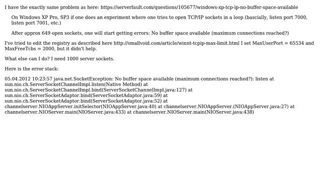 DevOps & SysAdmins: Windows XP SP3 TCP/IP No buffer space available смотреть онлайн