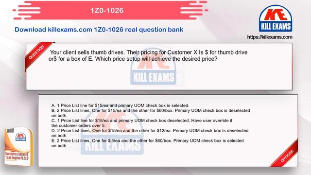 1Z0-1026 - Oracle Pricing Cloud 2018 Implementation Essentials Questions and Answers by Killexams смотреть онлайн
