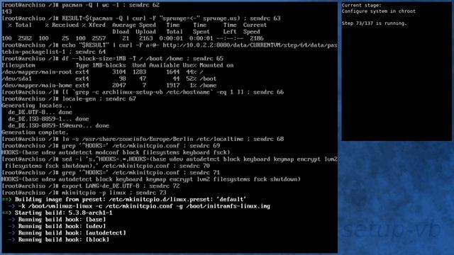 Arch Linux installation recording to kernel 5.3.9-arch1-1 (testing) смотреть онлайн