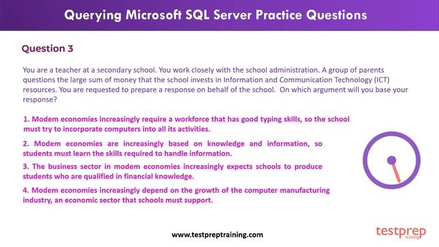 Querying Microsoft SQL Server 2012/2014 (70-461) PRACTICE QUESTIONS | www.testpreptraining.com смотреть онлайн
