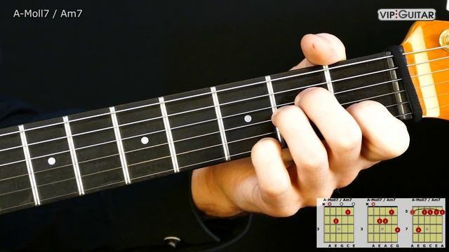 Gitarrenakkorde: A-Moll7 Akkord / Am7 chord смотреть онлайн