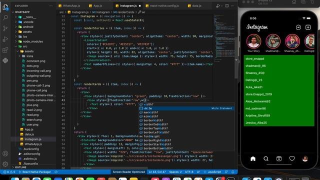 Instagram UI with react native смотреть онлайн