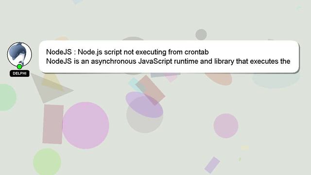 NodeJS : Node.js script not executing from crontab смотреть онлайн
