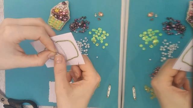 Часть 1. Брошь-пироженка для начинающих, вышитая на фетре. смотреть онлайн