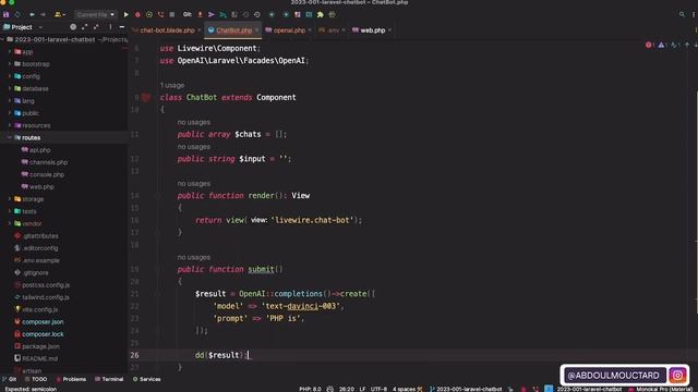 Chatbot GPT 3 avec Laravel смотреть онлайн