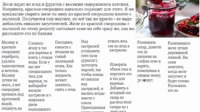 Желе из красной смородины с малиной смотреть онлайн