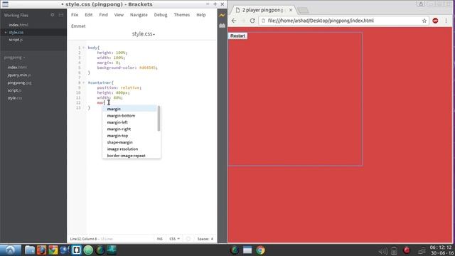 2 player pingpong game using HTML, CSS, jQuery - Part 1 смотреть онлайн