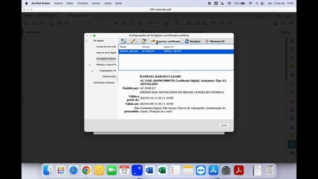 Como assinar PDF no Adobe do MacOS com certificado digital e corrigir erro de credencial inválida смотреть онлайн
