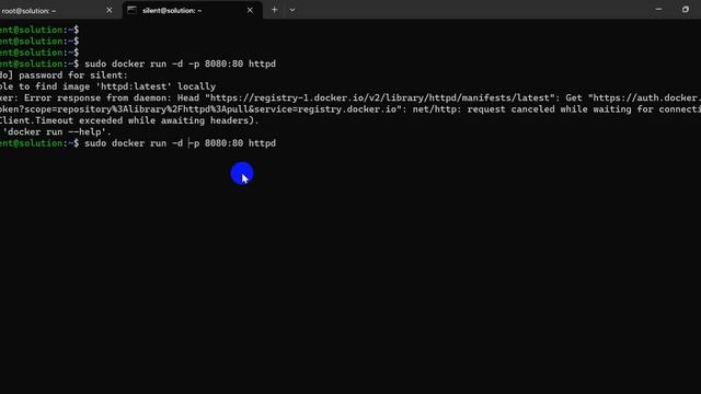 How to fix docker Error response from daemon || docker run -d -p 8080:80 httpd смотреть онлайн