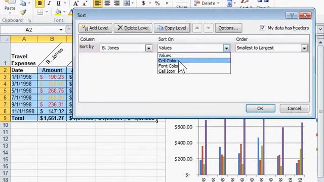 Sort by Cell Color, Font Color, or Icon - Excel 2010 смотреть онлайн