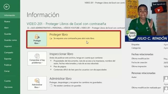 Proteger Libros de Excel con contraseña | Excel Aprende смотреть онлайн