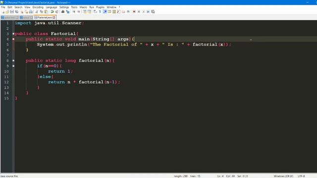 Java Factorial Recursive function смотреть онлайн