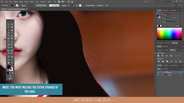 How to Draw a Vector HAIR | Step by Step Tutorial in Adobe Illustrator смотреть онлайн