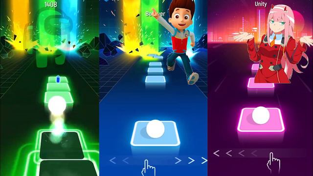 Phao 2 Phut Hon Vs Paw Patrol Coffin Dance Vs Among Us - Tiles Hop EDM Rush
