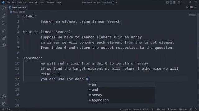 Search an Element in an Array || GFG || Linear Search || JAVA смотреть онлайн