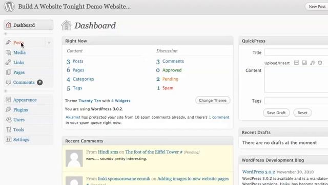 What is the Wordpress Dashboard? - http://buildawebsitetonight.com смотреть онлайн