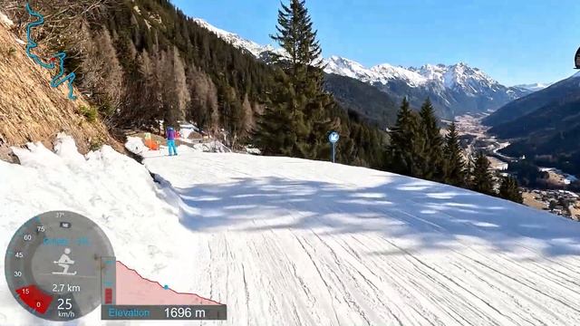 [4K] Skiing St. Anton am Arlberg, Blue Route Top to Bottom From Kapall Pistes 43 31 27, GoPro HERO1 смотреть онлайн