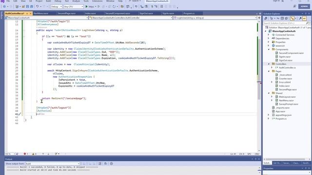 Cookie authentication in .Net Blazor смотреть онлайн