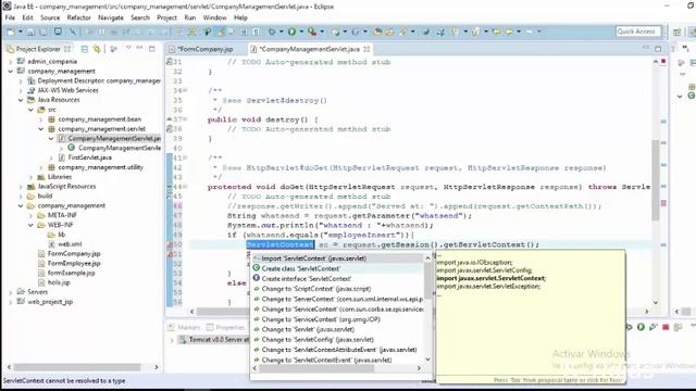 Company Jsp Servlet Bean Request Dispatcher