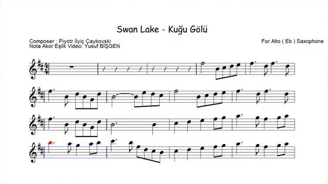 Nota Akor Eşlik - Kuğu Gölü/Swan Lake - For Alto ( Eb ) Saxophone смотреть онлайн