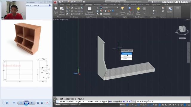 AutoCAD Design 3D Bookcase Modeling Tutorial For Beginner смотреть онлайн
