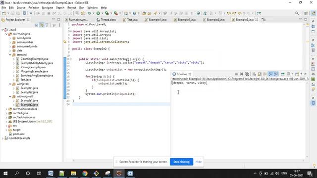 Distinct list from a list ( with and without java 8) смотреть онлайн