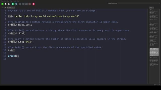 Python Basics 12 # String Built-in Methods 2 смотреть онлайн