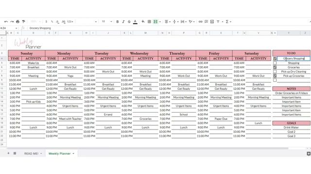 Weekly Planner Excel Spreadsheet, Weekly Planner Google Sheets, Editable Digital Planner Template смотреть онлайн