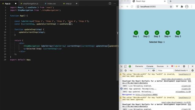 Step Progress Widget | React JS | UI Components смотреть онлайн