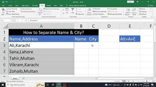 Separate or Split text | Excel Tips & Tricks | Urdu Tutorial смотреть онлайн